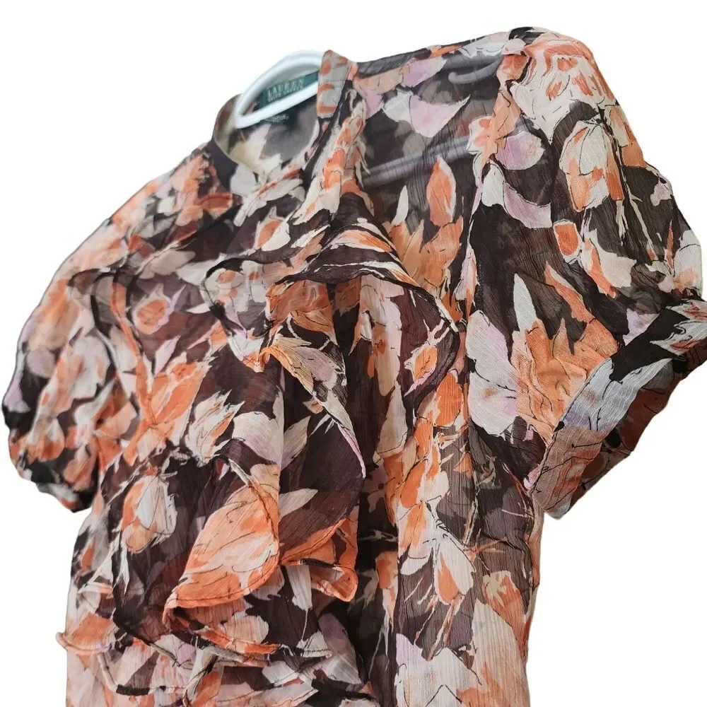 Lauren Ralph Lauren Sheer Floral Top - Picture 3 of 5